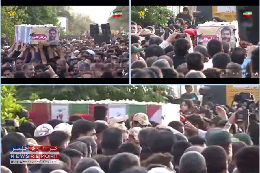 تشییع باشکوه پیکر عرفان طالبی، سرباز شهید حملات رژیم صهیونیستی در بافق