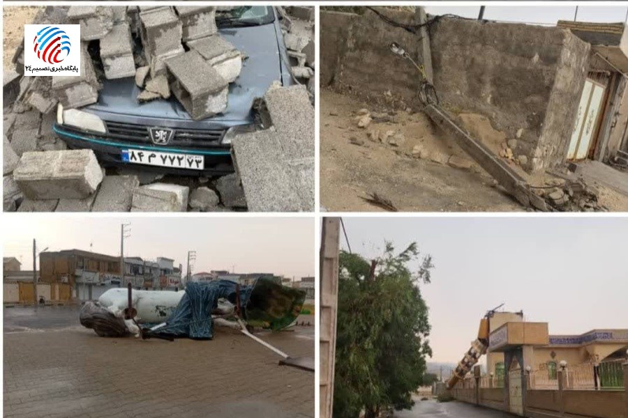 خسارت چند صد میلیارد ریالی طوفان به فرودگاه بین المللی شهدای لامرد